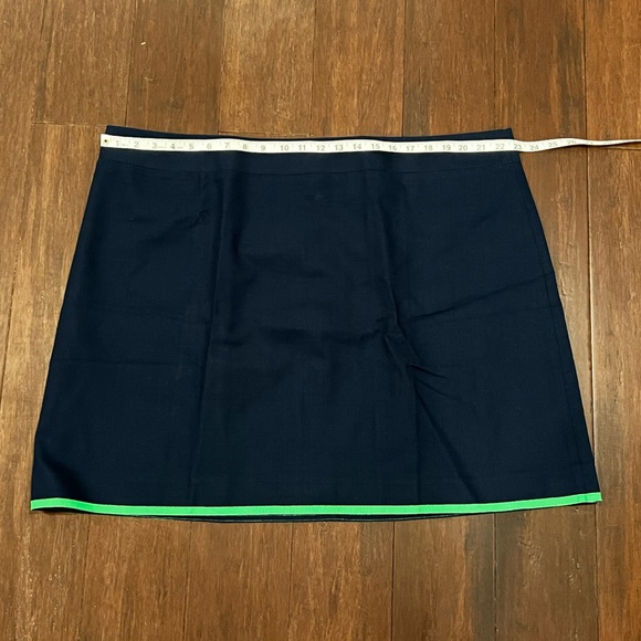 New - J Crew Green Tipped Skirt in Navy Blue Basketweave Size 22 - Picture 2 of 3